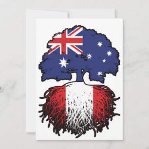 Peru Peruvian Australian Australia Tree Roots Flag Invitation
