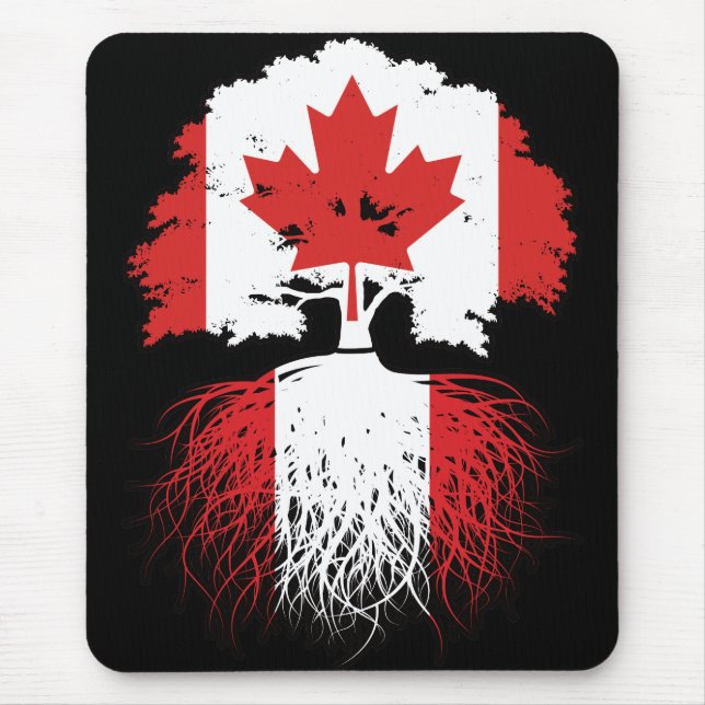 Peru Peruvian Canadian Canada Tree Roots Flag Mouse Pad (Front)