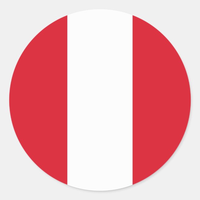 Peru (Peruvian) Flag Classic Round Sticker (Front)