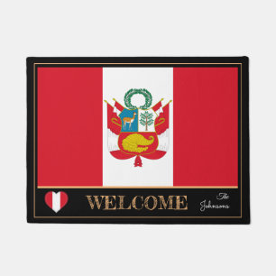Peru & Peruvian Flag house mats /sports Welcome
