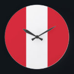 Peru (Peruvian) Flag Large Clock<br><div class="desc">Customisable World Flag Products - Please feel free to add your own text.</div>