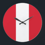 Peru (Peruvian) Flag Large Clock<br><div class="desc">Customisable World Flag Products - Please feel free to add your own text.</div>