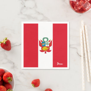 Peru & Peruvian Flag party fashion /sports fan Napkin