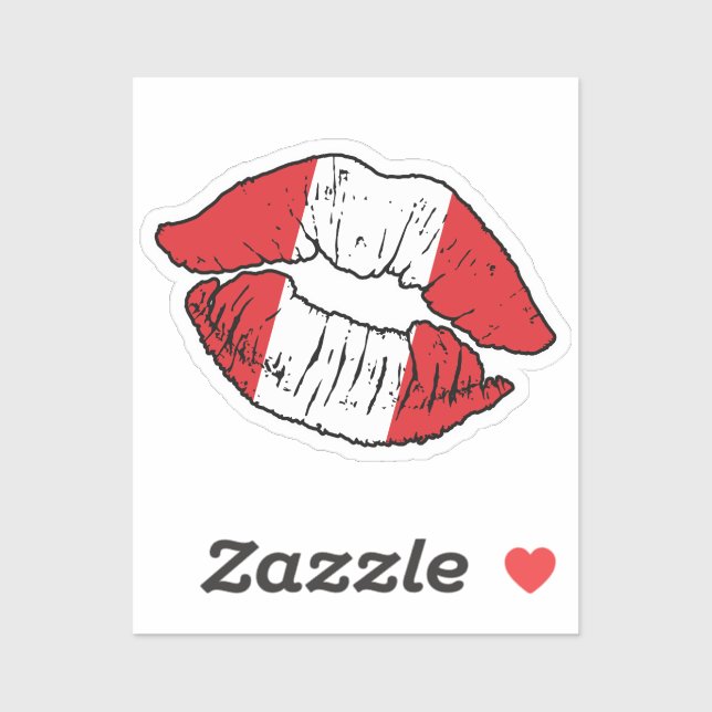 Peru Peruvian Lipstick Love Flag (Sheet)