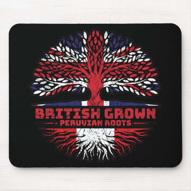 Peru Peruvian Uk United Kingdom British Tree Roots Mouse Pad (Front)