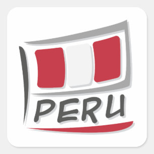 Peru Pride X Flag Square Sticker