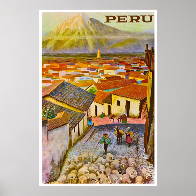 Peru Print Travel Poster Peruvian Art (TR14)a (Front)