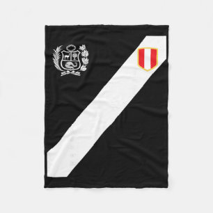 Peru Red Shirt Peruvian Flag Escudo Retro Soccer P Fleece Blanket