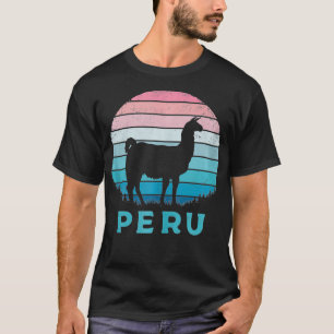 Peru Retro Llama Vintage Machu Picchu Alpaca South T-Shirt