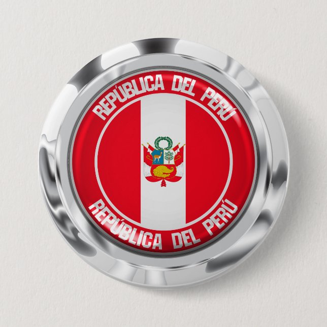 Peru Round Emblem 7.5 Cm Round Badge (Front)