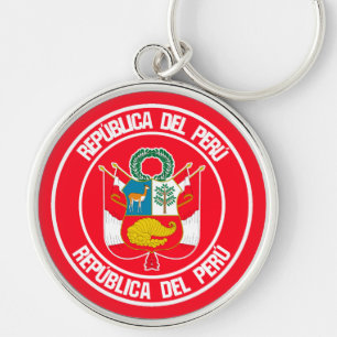 Peru Round Emblem Key Ring
