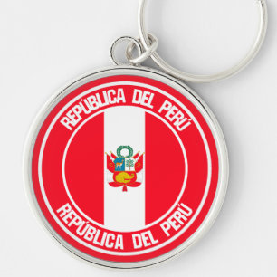 Peru Round Emblem Key Ring