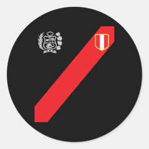 Peru Shirt Peruvian Flag Escudo Retro Soccer Inspi Classic Round Sticker