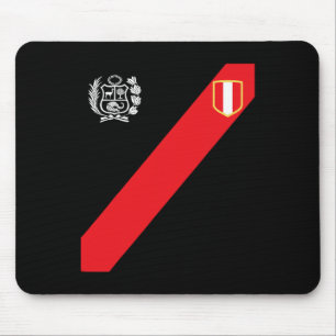 Peru Shirt Peruvian Flag Escudo Retro Soccer Inspi Mouse Pad