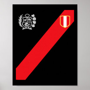 Peru Shirt Peruvian Flag Escudo Retro Soccer Inspi Poster