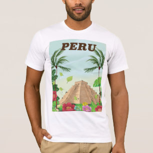 Peru South America vintage cartoon travel poster T-Shirt