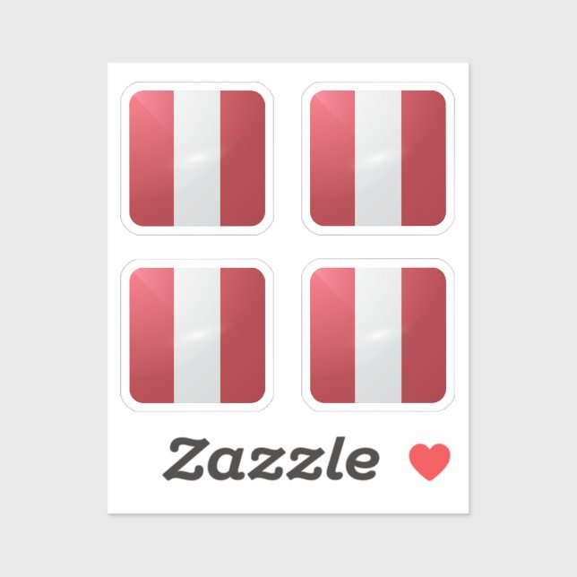 Peru square glossy flag (Sheet)