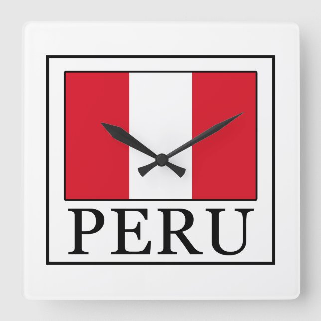 Peru Square Wall Clock (Front)