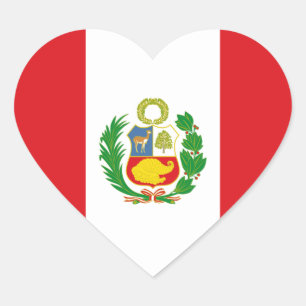 Peru State Flag Heart Sticker