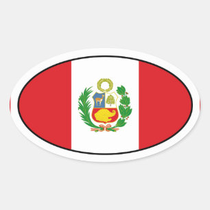 Peru State Flag Oval Sticker