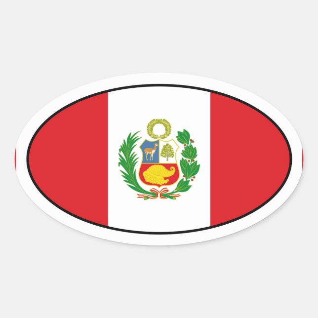 Peru State Flag Oval Sticker (Front)