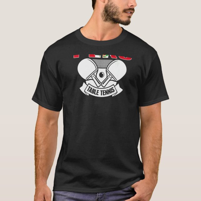 Peru Table Tennis   Support Peruvian Ping Pong Tea T-Shirt (Front)