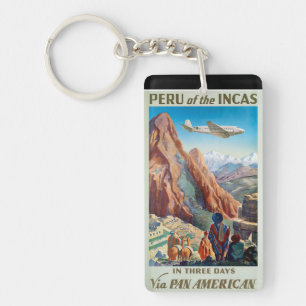 Peru vintage souvenirs key ring