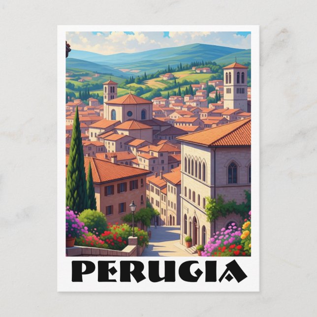 Perugia Italy Travel Postcard (Front)