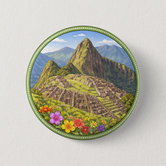 Peru's Machu Picchu 6 Cm Round Badge (Front)