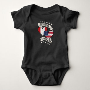 Peruvian American Heart Flags Peru America Baby Bodysuit