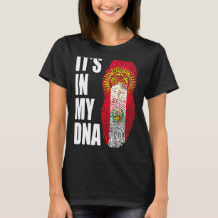 Peruvian And Kyrgyzstani Mix Dna Heritage Flag T-Shirt
