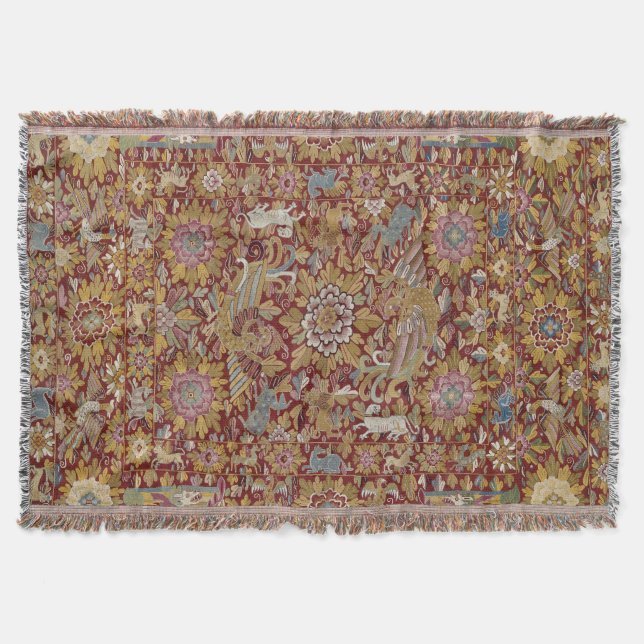 Peruvian Colonial Tapestry Rug / Throw Blanket (Front)