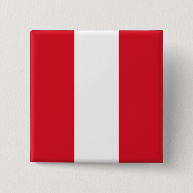 Peruvian Flag 15 Cm Square Badge (Front)