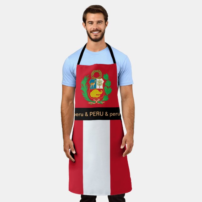 Peruvian Flag Apron, Peru Chefs kitchen Apron (Worn)