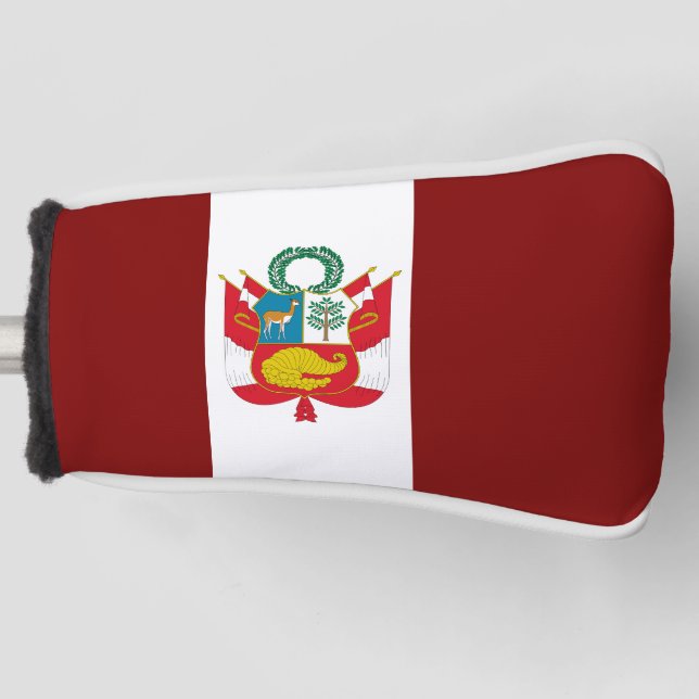 Peruvian flag-coat of arms      golf head cover (Front)