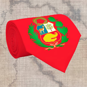 Peruvian flag & Peru, emblem business fashion Tie