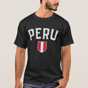 Peruvian Flag Shield Classic Sporting Badge Style T-Shirt