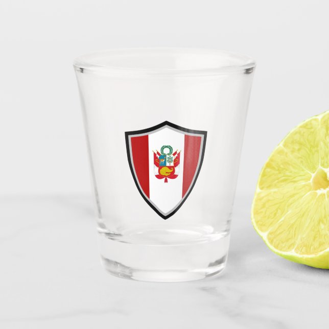Peruvian flag shot glass (Front)