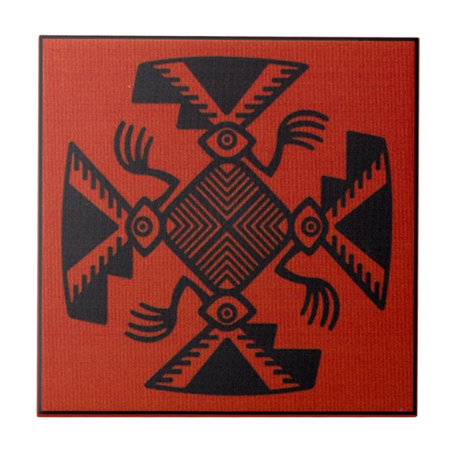 Peruvian Inca Bird Ceramic Tile (Front)