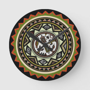 Peruvian Inca Wall Clock - Inca Tribal Wall Clock