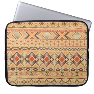 Peruvian Indian: Tribal Geometric Seamless Laptop Sleeve