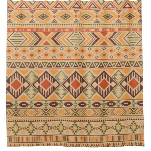 Peruvian Indian: Tribal Geometric Seamless Shower Curtain