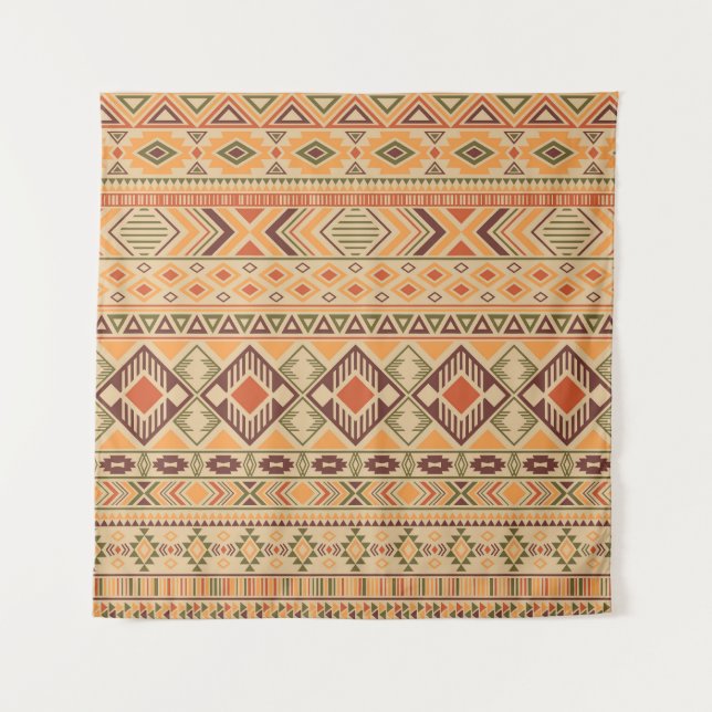 Peruvian Indian: Tribal Geometric Seamless Tapestry (Front)