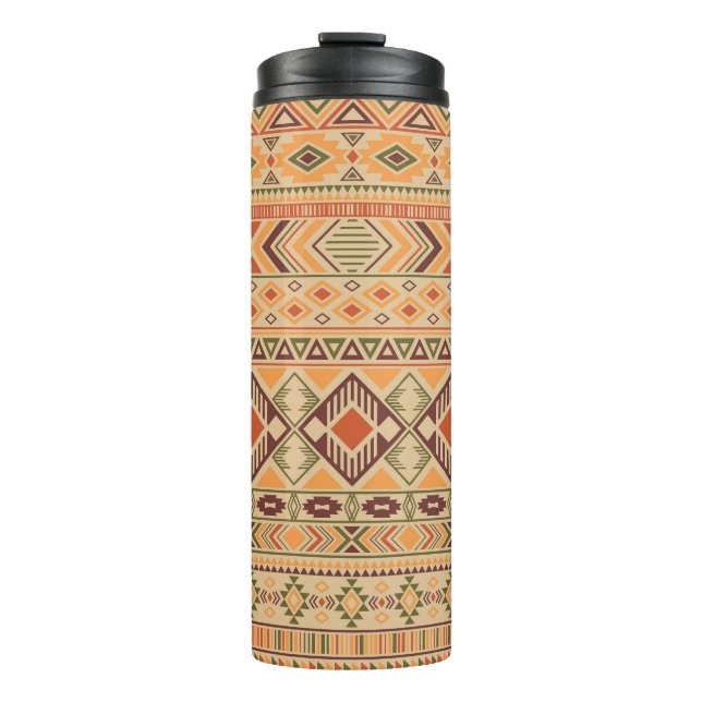 Peruvian Indian: Tribal Geometric Seamless Thermal Tumbler (Front)