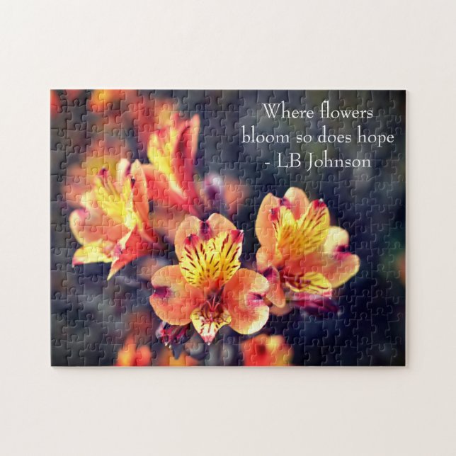 Peruvian Lily Flowers Botanical Inspiration Jigsaw Puzzle (Horizontal)