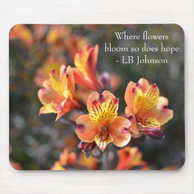 Peruvian Lily Flowers Botanical Inspiration Mouse Pad (Front)