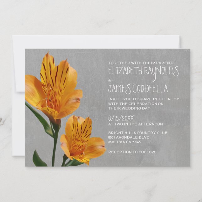 Peruvian Lily Wedding Invitations (Front)