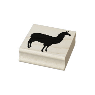 peruvian llama art stamp