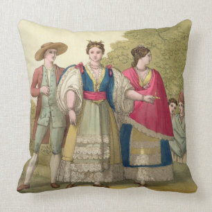 Peruvian Men and Women in Traditional Costume (col Cushion