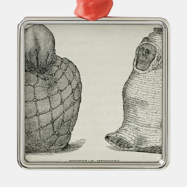 Peruvian Mummies Metal Ornament (Front)